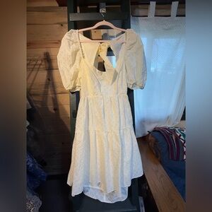 Bardot Cream Ruffled Tiered Sundress